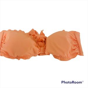 Victorias Secret Peach Bikini Top M bandeau Ruffle